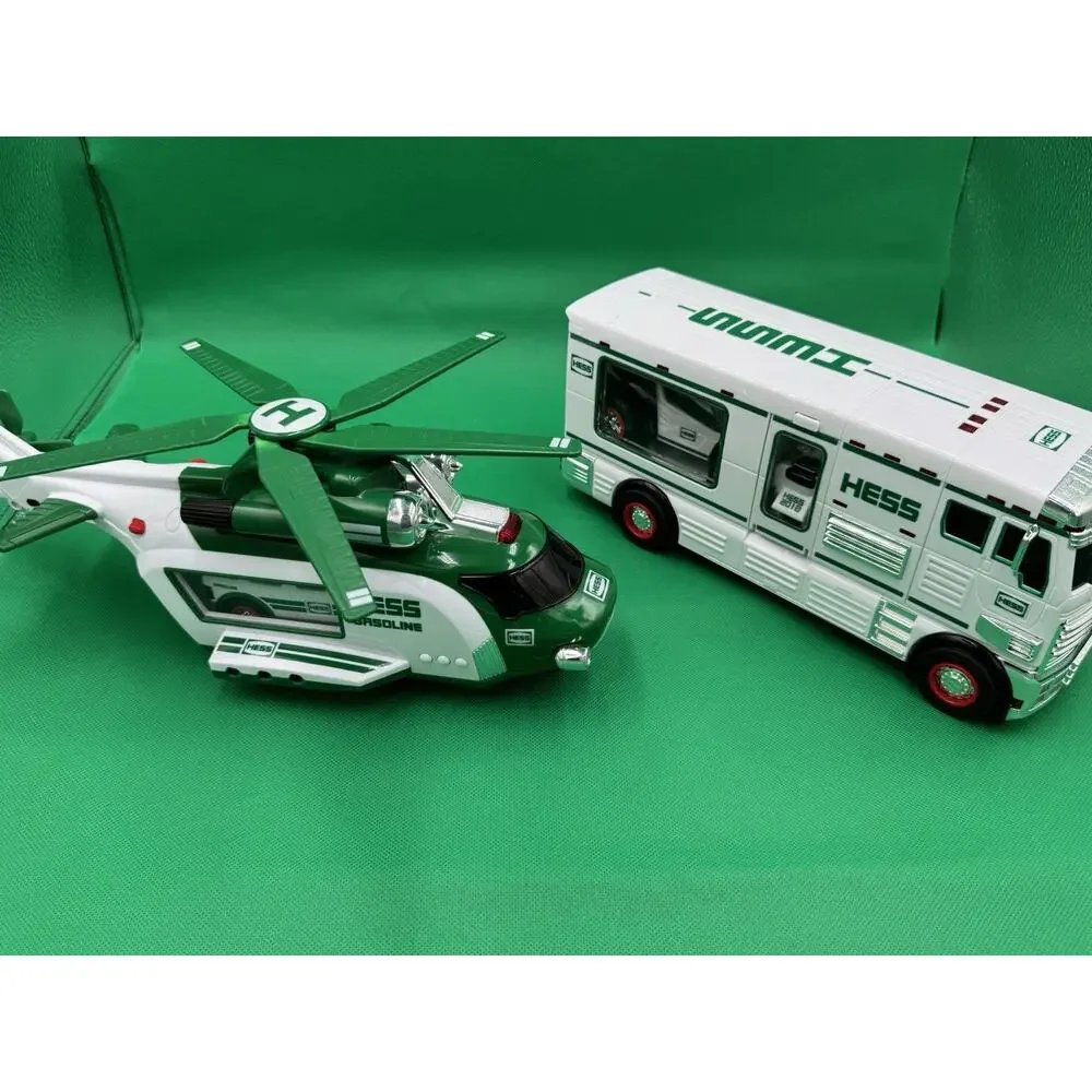 Vintage Hess Toy Lot 1998 Recreation Van RV Helicopter SUV Dune Buggy Motorcycle
